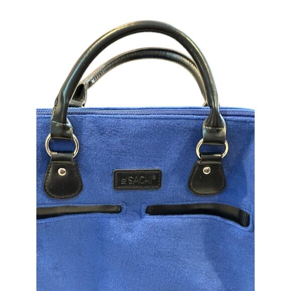 Blue Insulated Lunch Tote Bag with Black Handles Portable Cooler Work School - Picture 3 of 8